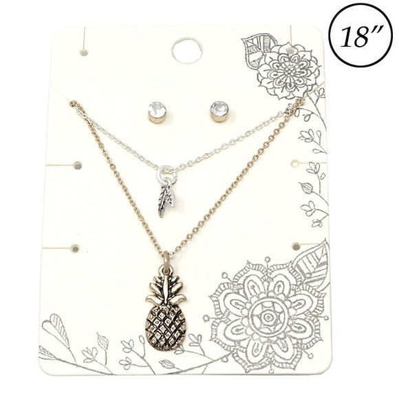 Multi layer Pineapple necklace set - AWG
