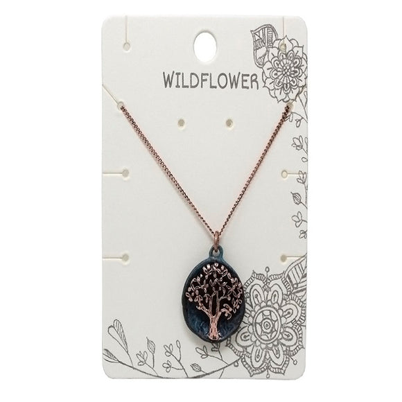 Tree of life necklace - patina & copper