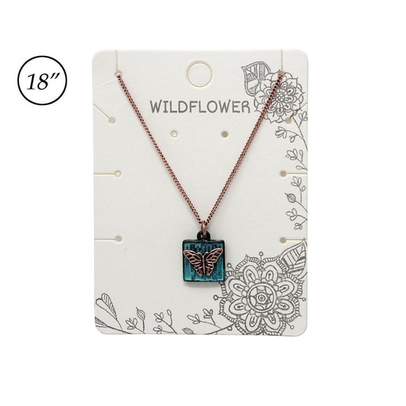 [6PC SET] Butterfly necklace set - patina copper