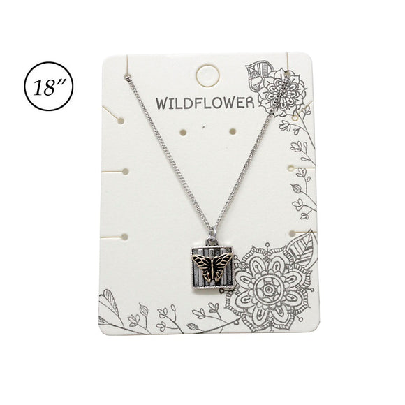 [6PC SET] Butterfly necklace set - burnish silver & gold