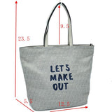 Let's make out tote - grey