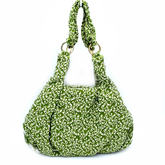 Fabric shoulder bag - green