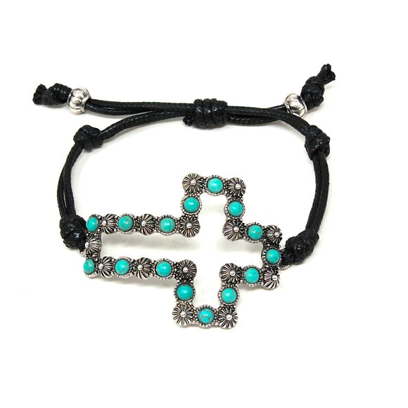 Cross Bracelet - turquoise