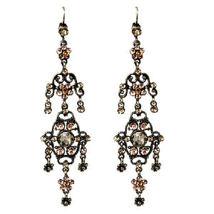 Bohemian chandelier earring - brown