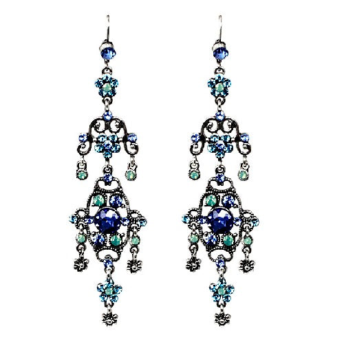 Bohemian chandelier earring - aqua