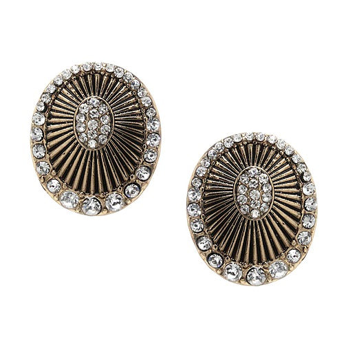 Bohemian pave earring - antique gold