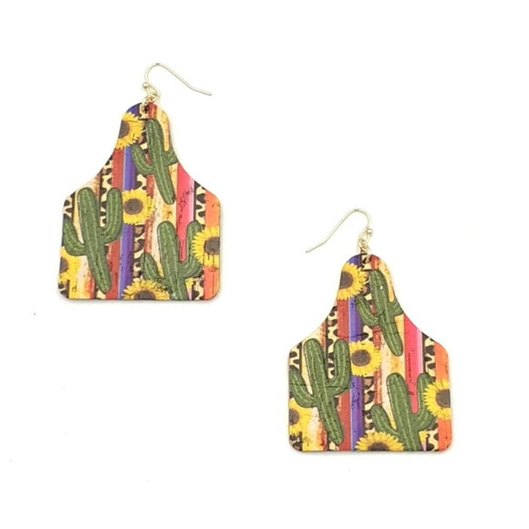[ 3 PC SET ] Cow-bell cactus earring