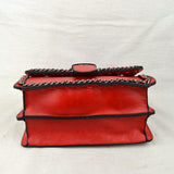 Belted chain crossbody bag - red
