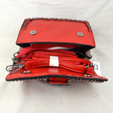 Belted chain crossbody bag - black