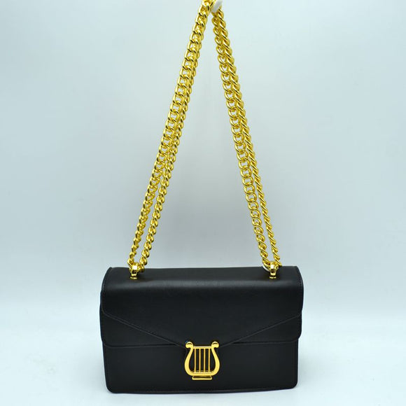 Chain crossbody bag - black