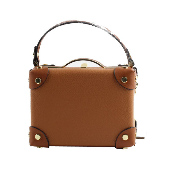 Framed boxy shoulder bag - brown