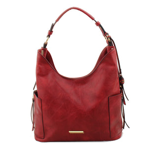 "I ♡ fashion" plated boho bag - red