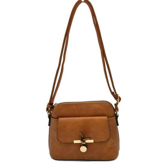 Front pocket crossbody bag - brown