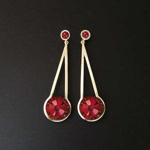 Fashion rhinestone earring - red