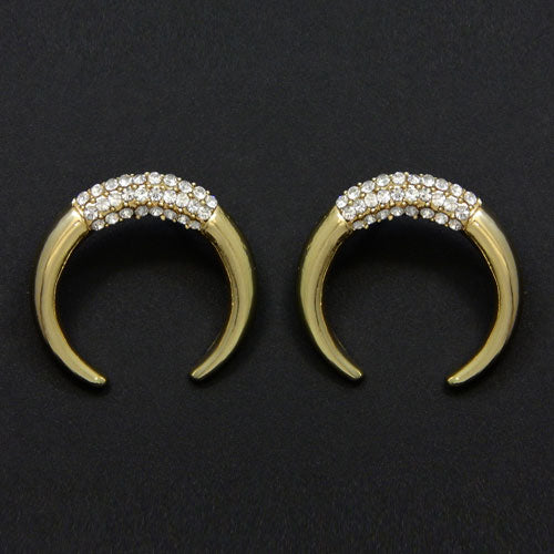 25mm rhinestone round earring - gold