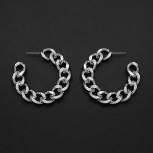 45mm chain earring - silver