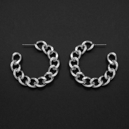 45mm chain earring - silver