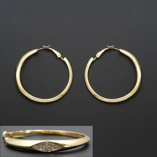 45mm ring earring - gold & clear