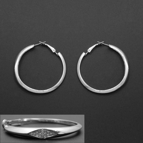 45mm ring earring - silver & clear
