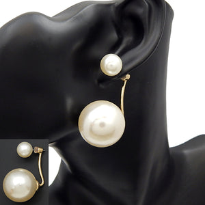 Double pearl earring - cream