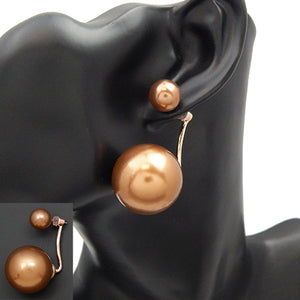 Double pearl earring - champagne