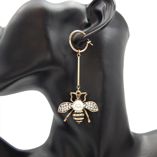 Bee earring - antique gold