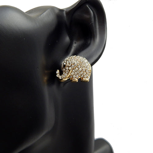 Elephant pave earring - gold