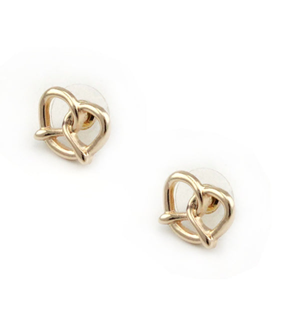[2 PC] Heart Pretzel earring - gold