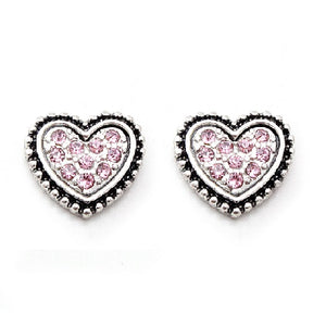 Pave Heart earring - pink
