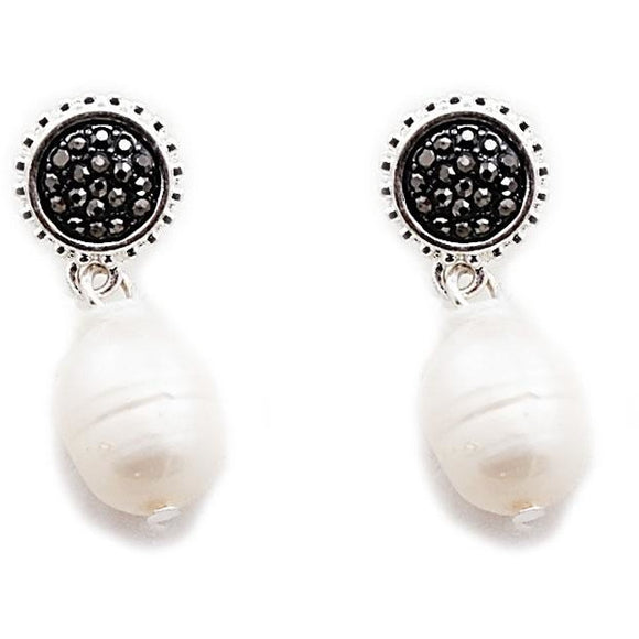 Fresh water pearl earring - silver