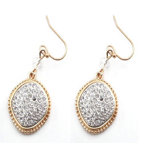 GEOMETRIC PAVE EARRING - GOLD CLEAR