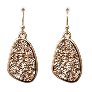 Nugget Druzy earring -  rose gold