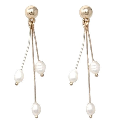 Fresh water pearl earring - gold