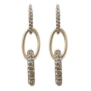 GOLD PAVE LINK EARRING