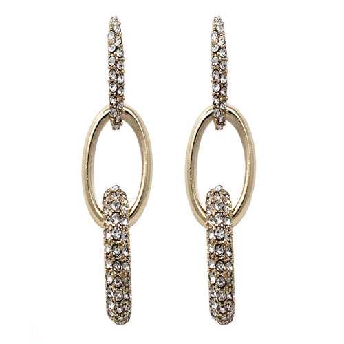 GOLD PAVE LINK EARRING