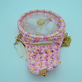 Chunky cotton tube clear bag with pearl handle - multi 3