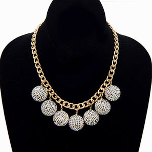 0.75" Crystal ball necklace - aurora