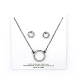 Crystal stud necklace and earring set - multi color
