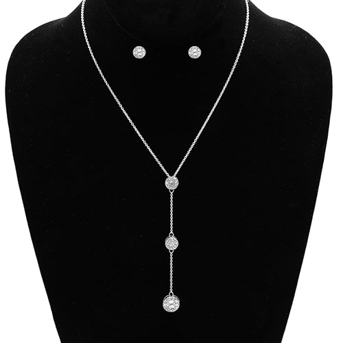 crystal drop necklace set - multi color