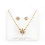 Star crystal stud necklace set - multi color