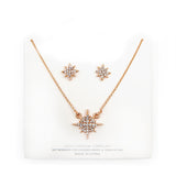 Star crystal stud necklace set - multi color