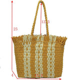 Weaving straw tote - taupe
