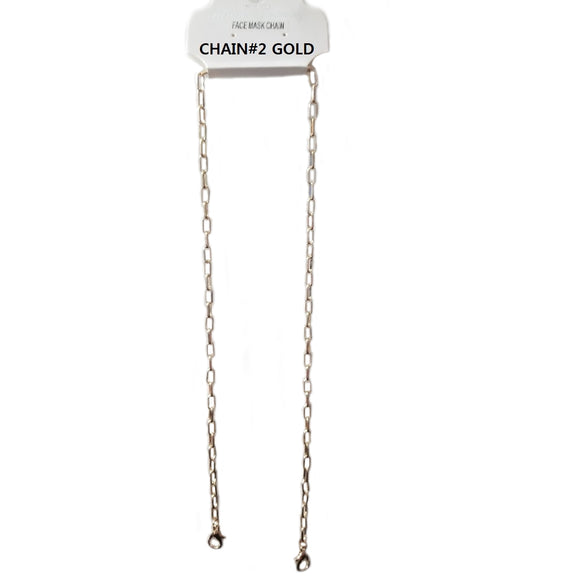 Lanyard for face mask - chain#2 Gold